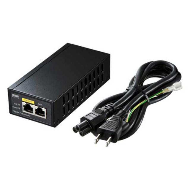 他サイト： サンワサプライ スイッチングハブ PoEインジェクター ブラック LAN-GIHINJ2の商品画像