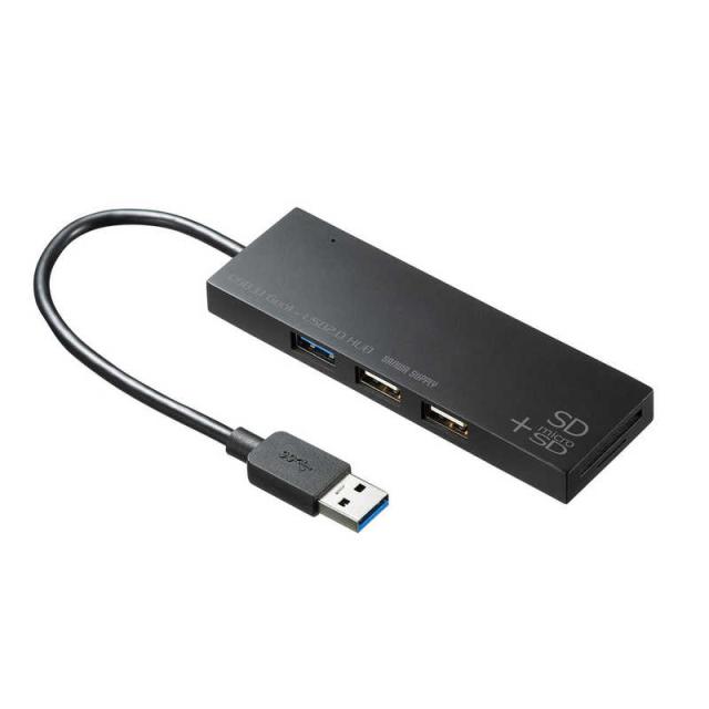 他サイト： サンワサプライ USB3.1+2.0コンボハブ カードリーダー付き USB3HC316BKNの商品画像