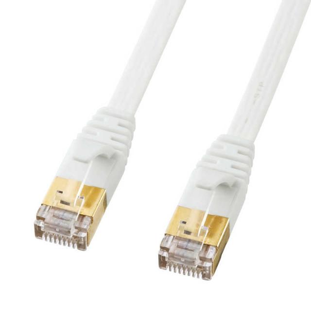 他サイト： サンワサプライ CAT7ウルトラフラットLANケーブル(ホワイト・15m) KB-FLU7-15Wの商品画像