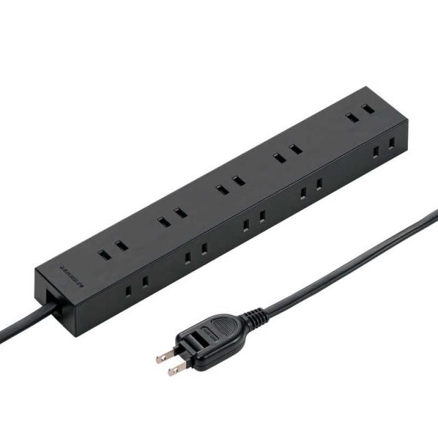 他サイト： サンワサプライ 電源タップ 2P 10個口 強力ネオジムマグネット シャッター付 TAP-2210-1BKの商品画像