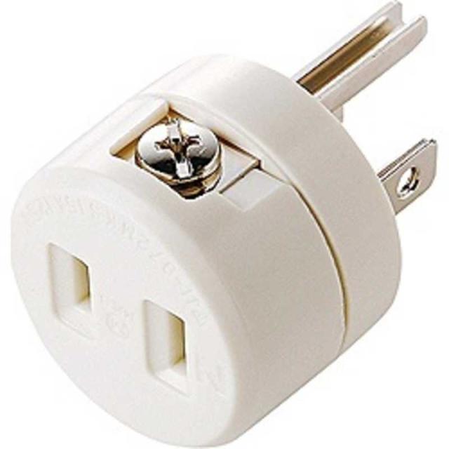 他サイト： サンワサプライ 2P→3P変換アダプタ [直挿し /1個口 /スイッチ無] TAP-AD1RNの商品画像