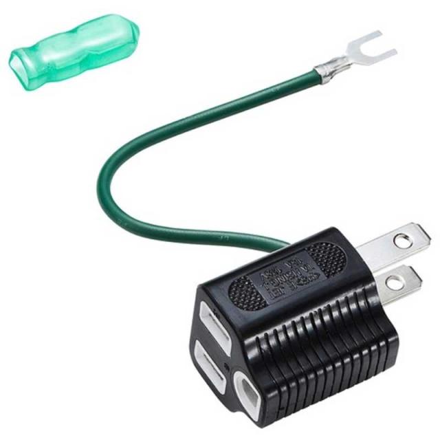 他サイト： サンワサプライ 3P→2P変換アダプタ ブラック TAP-AD8BKの商品画像