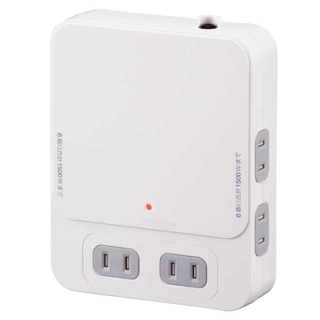 他サイト： オーム電機 拡張コンセント TVボードバック用 6個口 HS-TK6TV1-Wの商品画像