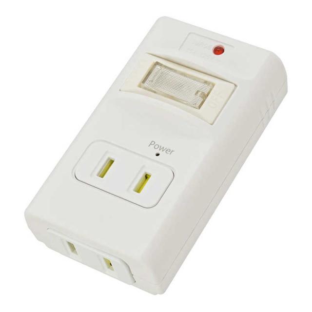 他サイト： オーム電機 発煙ガードスイッチ付タップ [直挿し /2個口 /スイッチ付き(一括)] HS-A2PH-Wの商品画像