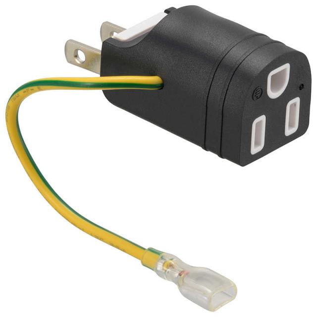 他サイト： オーム電機 接地アダプターフリープラグ 変換用 アース端子カバー付き HS-TM1EFP3-Kの商品画像