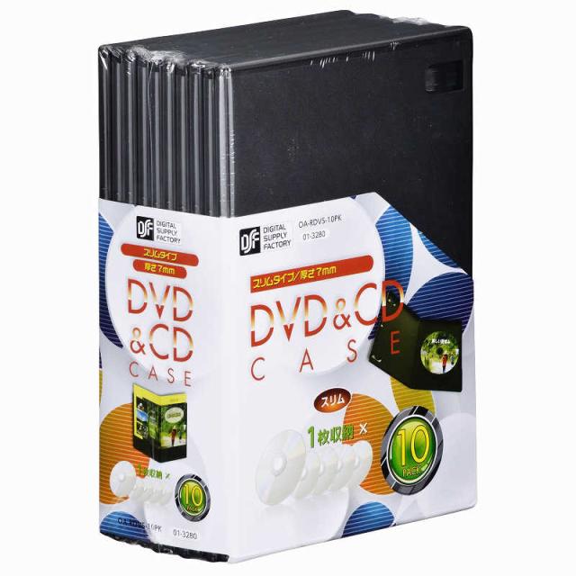 他サイト： オーム電機 DVD/CDケース 1枚収納×10パック 7mm OA-RDVS-10PKの商品画像