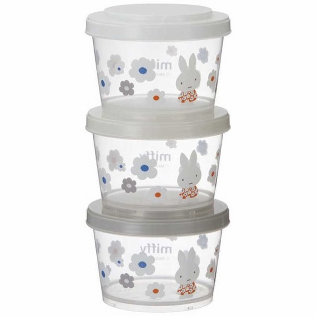 他サイト： スケーター 薄肉保存容器240ml 3Pセット ミッフィーモノトーン [240ml×3個] SIJ3の商品画像