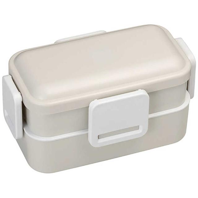 他サイト： スケーター 抗菌2段ふわっと弁当箱 くすみグレー PFLW4AGの商品画像