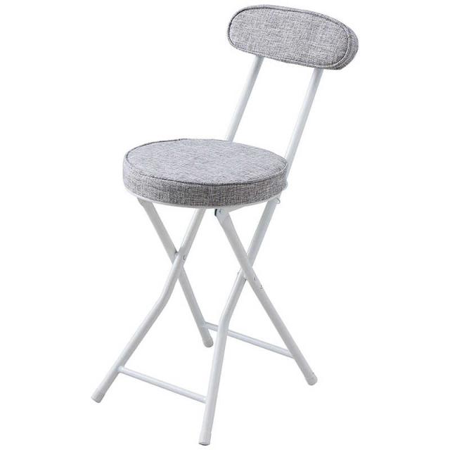 他サイト： パール金属 ファブリック折りたたみパイプチェア背付(アイボリー) N-7640の商品画像