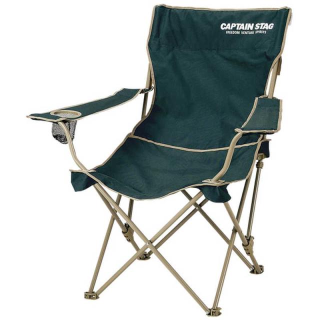 他サイト： キャプテンスタッグ アウトドア用品 CS リクライニングラウンジチェア グリーン M3885の商品画像