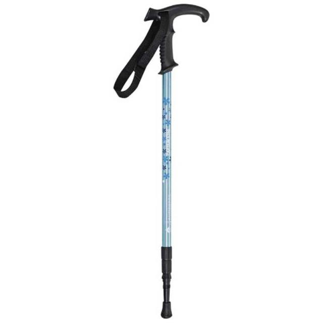 他サイト： キャプテンスタッグ トレッキングステッキ Tグリップ(3段スライド式) ブルー フラワー M-9856 M9856の商品画像