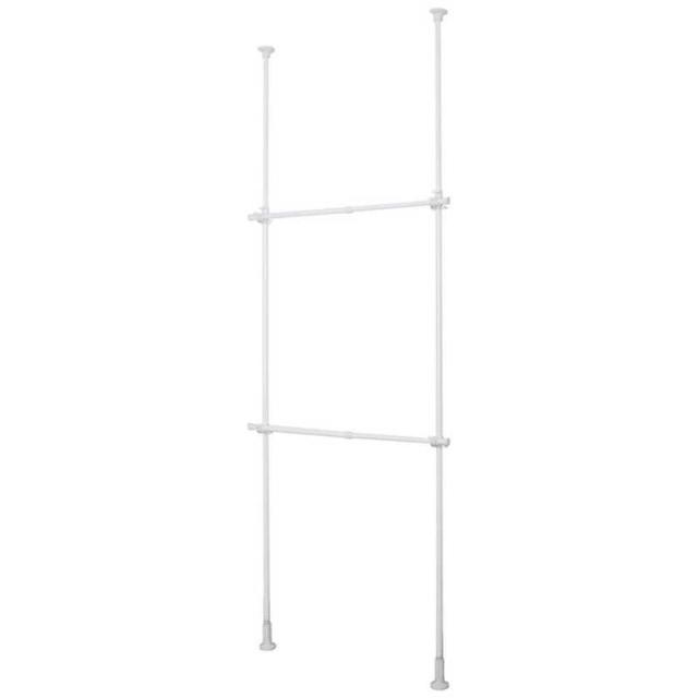 他サイト： 平安伸銅工業 ハンガーラック 突っ張り 2段 ホワイト 幅56〜95cm TNP-3の商品画像