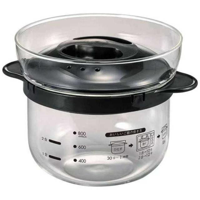 他サイト： ハリオ ガラスのレンジご飯釜1〜2合 XRCN-2-Bの商品画像