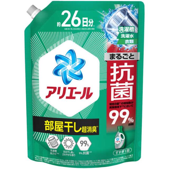 他サイト： P&G アリエールジェル 部屋干しプラス 詰替 超特大サイズ 625g  の商品画像