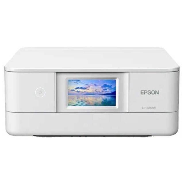 他サイト： エプソン EPSON カラーインクジェット複合機 Colorio カラリオ ホワイト [カード/名刺〜A4] EP-886AWの商品画像