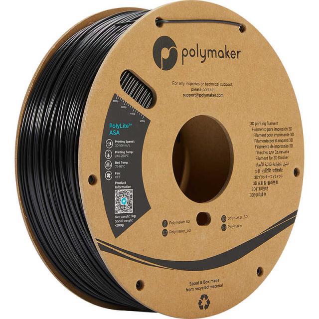 他サイト： POLYMAKER PolyLite ASAフィラメント (1.75mm/1000g) Black PF01001の商品画像