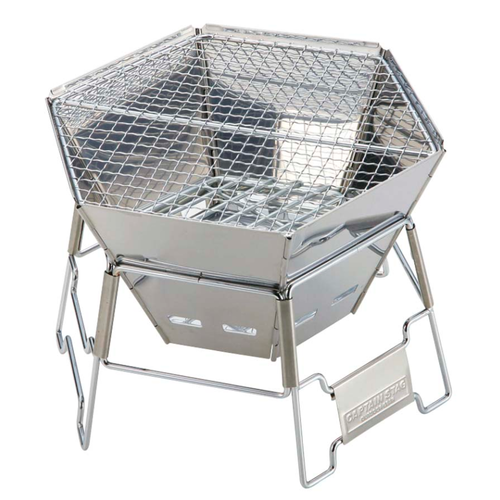 他サイト： キャプテンスタッグ ヘキサ ステンレス ファイアグリル M M-6498 アウトドア用品 バーベキュー・焚き火の商品画像