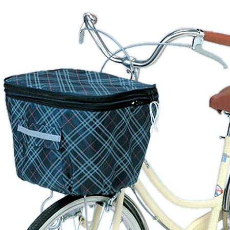 他サイト： 川住製作所(Kawasumi) 2段式前カゴカバー ネイビーチェック KW-256F 自転車 バスケットカバーの商品画像