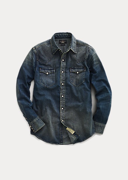 ralph lauren denim western shirt