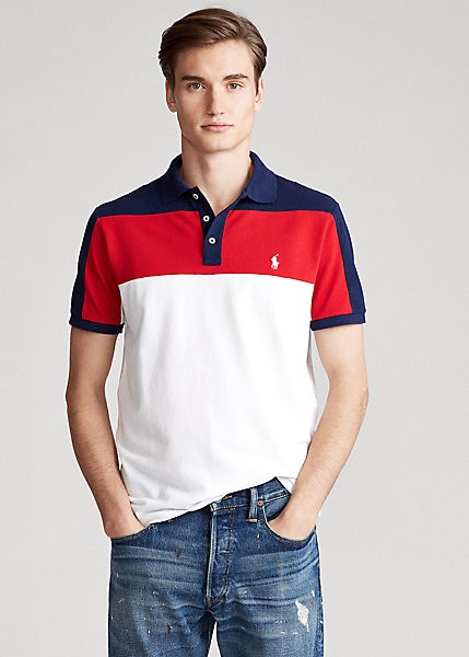 slim fit mesh polo