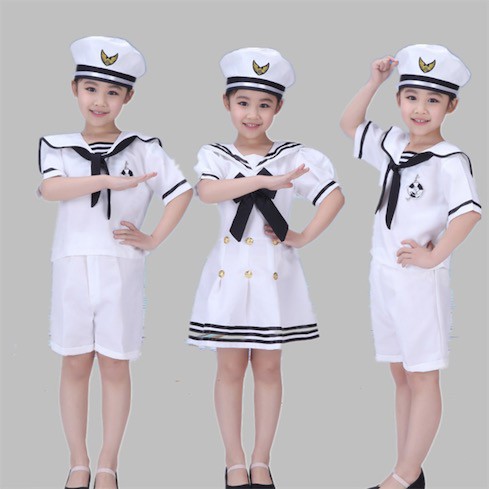 二枚送料無料 キッズダンス衣装セーラー風ワンピース男の子女の子海軍服セーラーｔシャツ ショートパンツダンス衣装ステージ衣装 帽子の通販はau Pay マーケット ル ココン