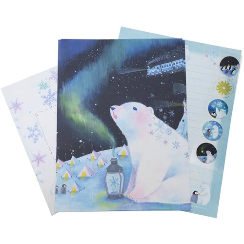 吉田麻乃 レターセット 封筒 便箋 セット オーロラ夜空を創るシロクマ 便箋 封筒 シール かわいい グッズ メール便可の通販はau Pay マーケット シネマコレクション 5400円以上で送料無料 商品ロットナンバー