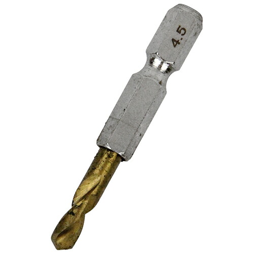 他サイト： 【メール便対応】藤原産業 SK11 六角軸Tin鉄ドリル 極短 4.5MM 【品番:4977292327558】の商品画像