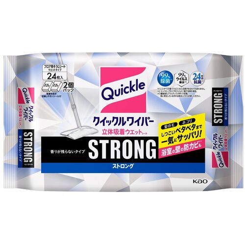 他サイト： 花王 Kao クイックルワイパー 立体吸着ウエットシートストロング 24枚 【品番:370549】【JAN:4901301370の商品画像
