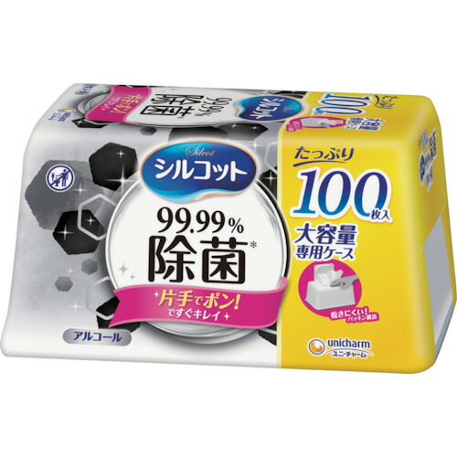 他サイト： 【在庫処分】ユニ・チャーム シルコット 99.99%除菌ウェットティッシュ たっぷり100枚入大容量専用ケース 【品番:4903の商品画像