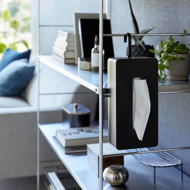 他サイト： 山崎実業 引っ掛けティッシュケース タワー ブラック 4903208018685 【品番:01868】の商品画像