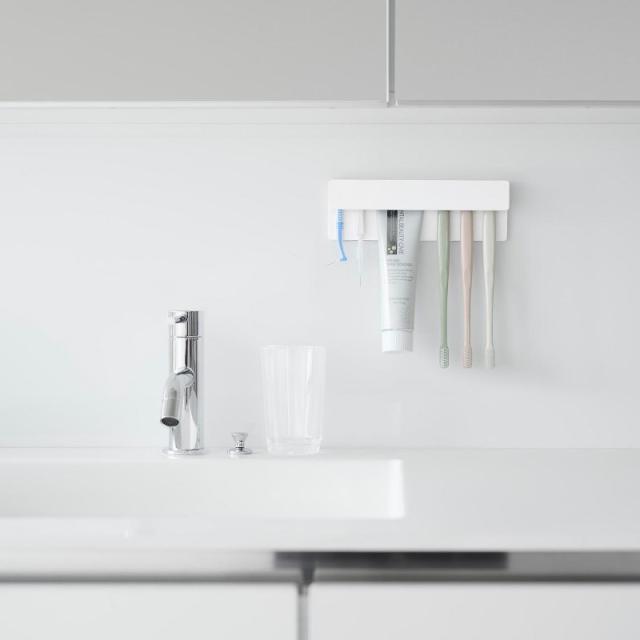 他サイト： 山崎実業 フィルムフック差し込み式歯ブラシ&チューブホルダー タワー W18 ホワイト 4903208014977 【品番:01の商品画像
