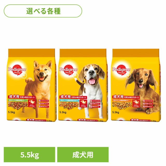 他サイト： ドッグフード Pedigree ペディグリー 成犬用 緑黄色野菜入り 5.5kg PDN3 マースジャパンリミテッド 犬 ドライの商品画像