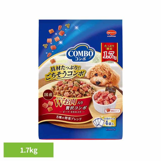 他サイト： ドッグフード コンボ COMBO ドッグ Wお肉入り 贅沢コンボ ドライフード 成犬用 シニア 対応 総合栄養食 1.7kg (の商品画像