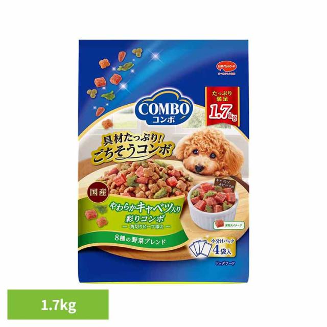 他サイト： ドッグフード コンボ COMBO ドッグ やわらかキャベツ入り 彩りコンボ ドライフード 成犬用 シニア 対応 総合栄養食 1.の商品画像