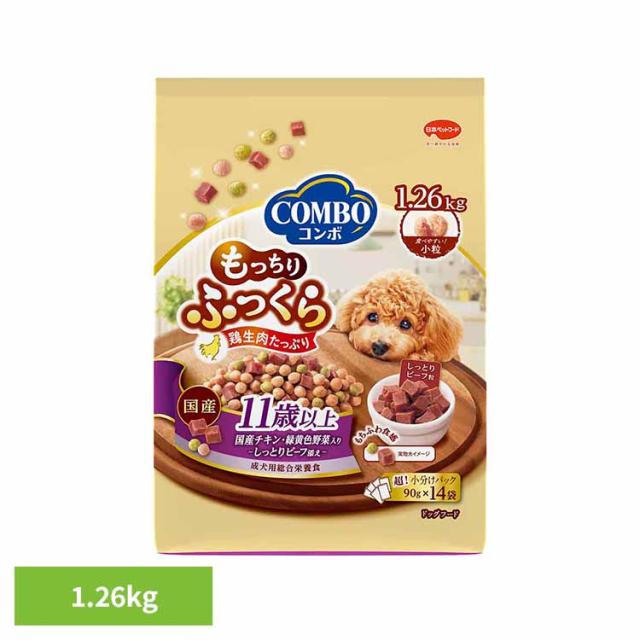 他サイト： ドッグフード シニア コンボ COMBO ドッグ もっちりふっくら 11歳以上 チキン 緑黄色野菜入り しっとりビーフ添え 半生の商品画像