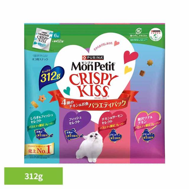 他サイト： モンプチ クリスピーキッス 4種のチキン&お魚バラエティパック 312g ネスレ日本 株式会社 ネスレピュリナペットケア 猫 キの商品画像