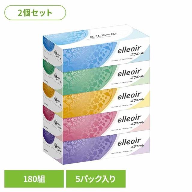 他サイト： 【2個セット】大王製紙 エリエールティッシュ180W 5P 大王製紙 DC ティッシュ 大王製紙 エリエール 180組 5個 テの商品画像