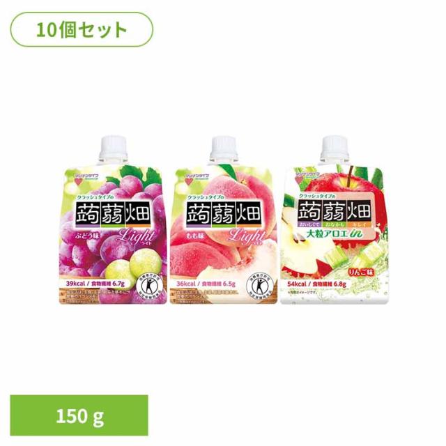 他サイト： 【10個】クラッシュタイプの蒟蒻畑 150g マンナンライフ 蒟蒻畑 ゼリー パウチ こんにゃく 食物繊維 ヘルシー おやつ 果の商品画像