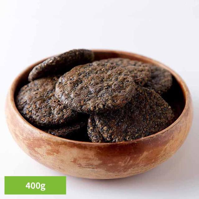 他サイト： えびせん ごま ごま煎餅 老舗 米菓 黒胡麻 和菓子 老舗 茶請け 大容量 【お徳用】黒胡麻せんべい 400g SM000105の商品画像