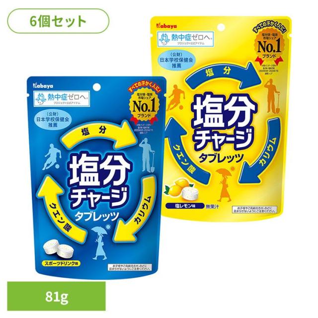 他サイト： 【6個】飴 塩分補給 タブレット 塩分チャージ タブレッツ カバヤ食品 カバヤ タブレット 夏 スポーツ 塩分補給 猛暑 運動 の商品画像
