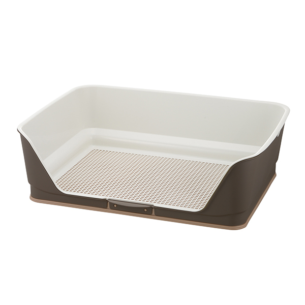 他サイト： Richell お掃除簡単ステップ壁付トイレ ワイド ダークブラウンの商品画像