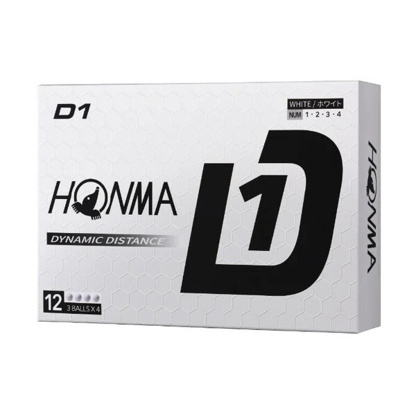 他サイト： 【15%OFFクーポン配布中】 ホンマ ホンマ D1 ゴルフボール 2024年モデル 1ダース(12個入り) ホワイトの商品画像