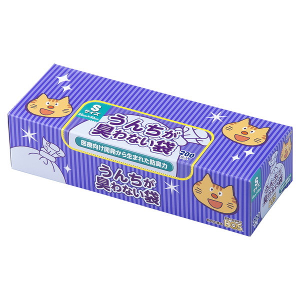 他サイト： クリロン化成 うんちが臭わない袋BOSネコ用 箱型 S 200枚の商品画像