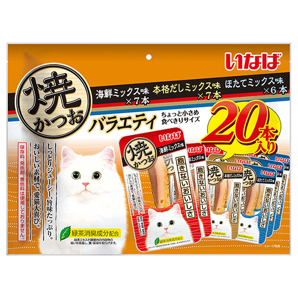 他サイト： いなば 焼かつお 成猫用バラエティ 20本 いなばペットフードの商品画像