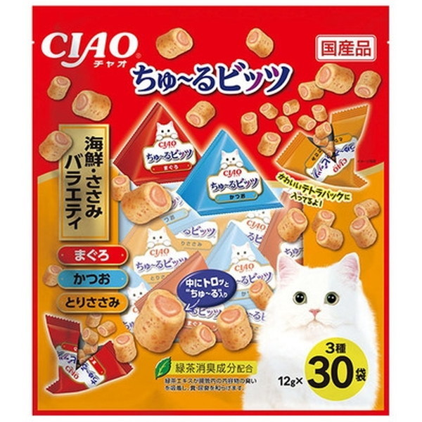 他サイト： いなばペットフード CIAOちゅーるビッツ 海鮮ささみバラエティ 30袋の商品画像