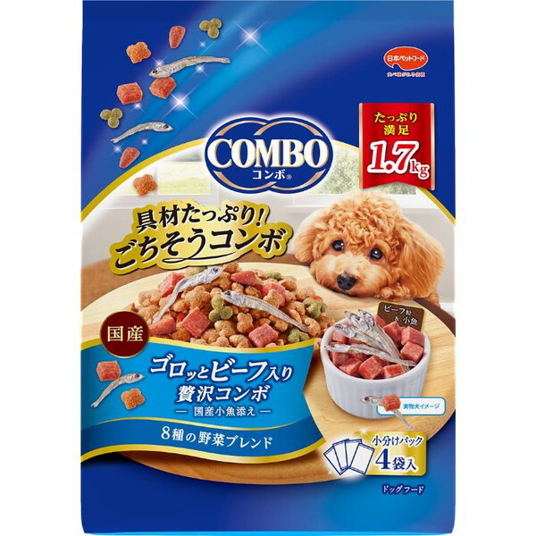 他サイト： コンボ ゴロッとビーフ入り贅沢コンボ 1.7kg 日本ペットフードの商品画像
