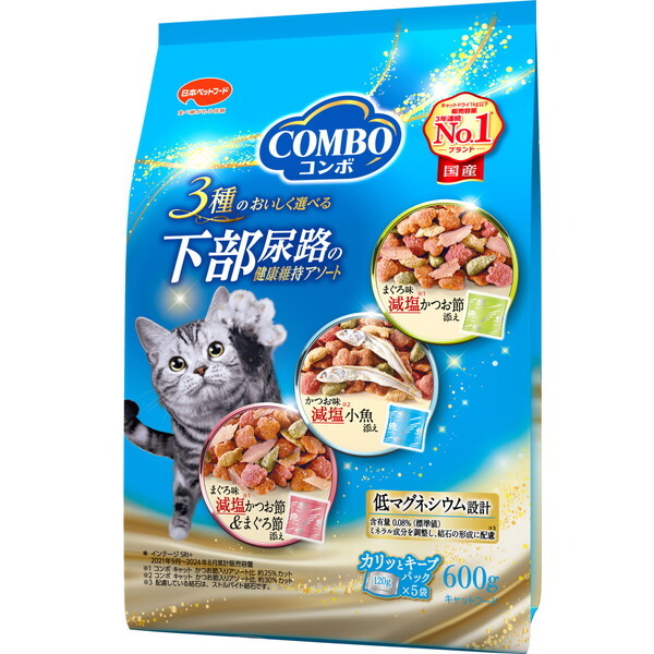 他サイト： コンボ キャット 下部尿路の健康維持アソート600g(120g×5) 日本ペットフードの商品画像