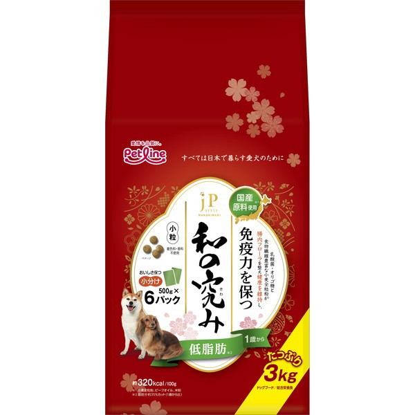 他サイト： JPスタイル和の究み 小粒 低脂肪 1歳から 3kg(500g×6) ペットラインの商品画像