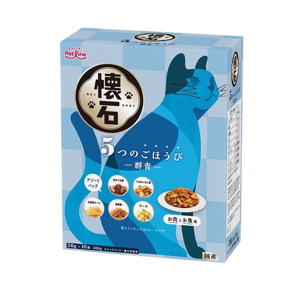 他サイト： 懐石 5つのごほうび 群青 猫用 200g ペットラインの商品画像