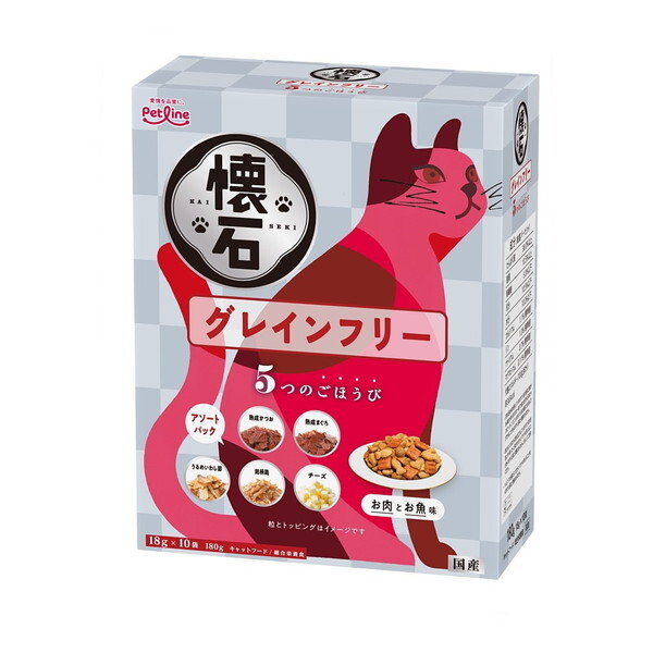 他サイト： 懐石 5つのごほうび グレインフリー 猫用 180g ペットラインの商品画像